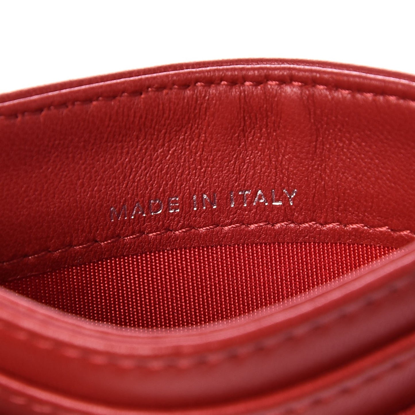Lambskin Quilted CC Crossing Card Holder Red