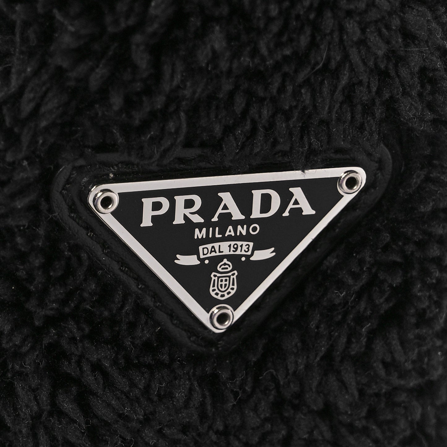 Terry Cloth Mini Re-Edition 2000 Bag Black White