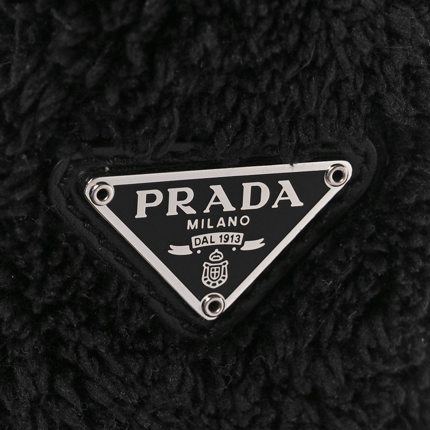 Prada Terry Cloth Mini Re-Edition 2000 Bag Black White 9 of 10