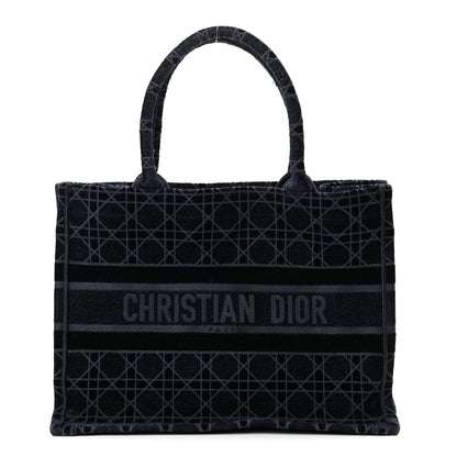 Christian Dior Velvet Cannage Medium Book Tote Navy Blue 1 of 12