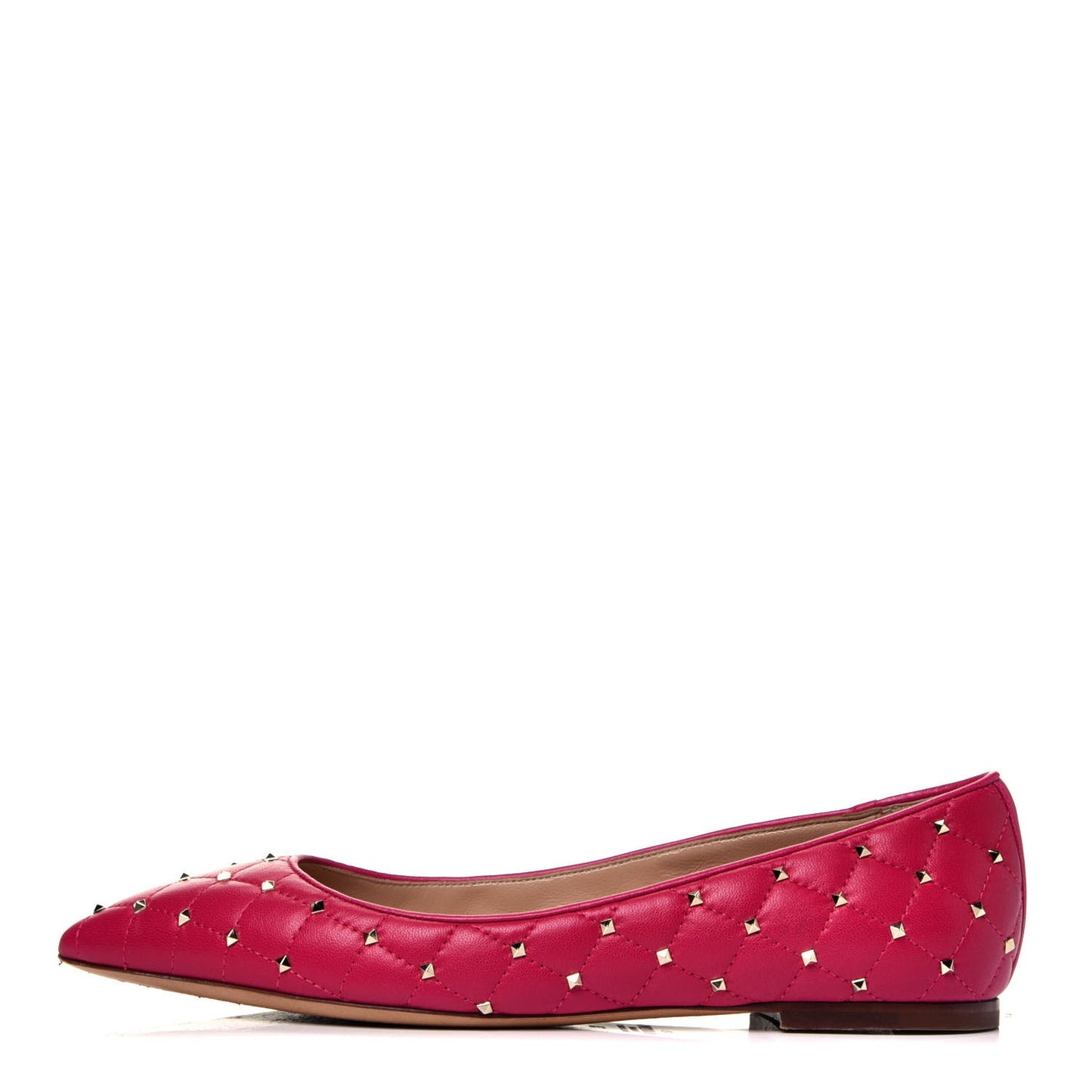 Nappa Rockstud Spike Ballerina Flats 38 Disco Pink