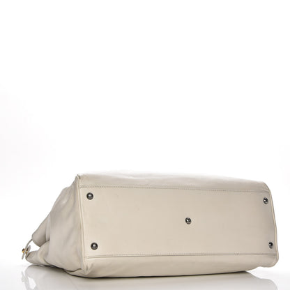Fendi Goatskin Watersnake Large Peekaboo Iconic Satchel White 5 of 15