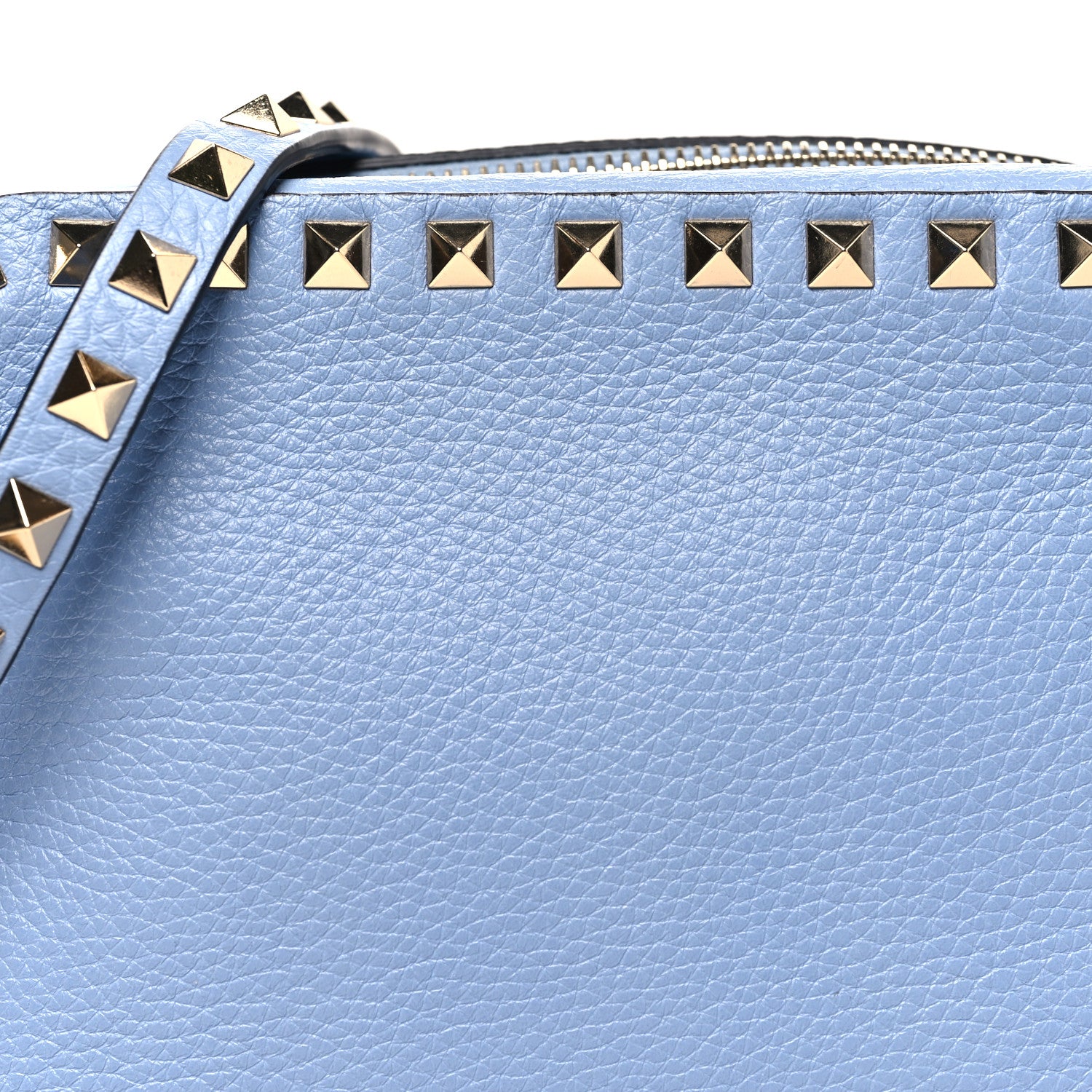 Valentino Garavani Pebbled Calfskin Rockstud Camera Crossbody Bag Niagara 7 of 9