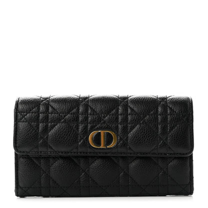 Christian Dior Supple Calfskin Cannage Caro Wallet Black 1 of 9
