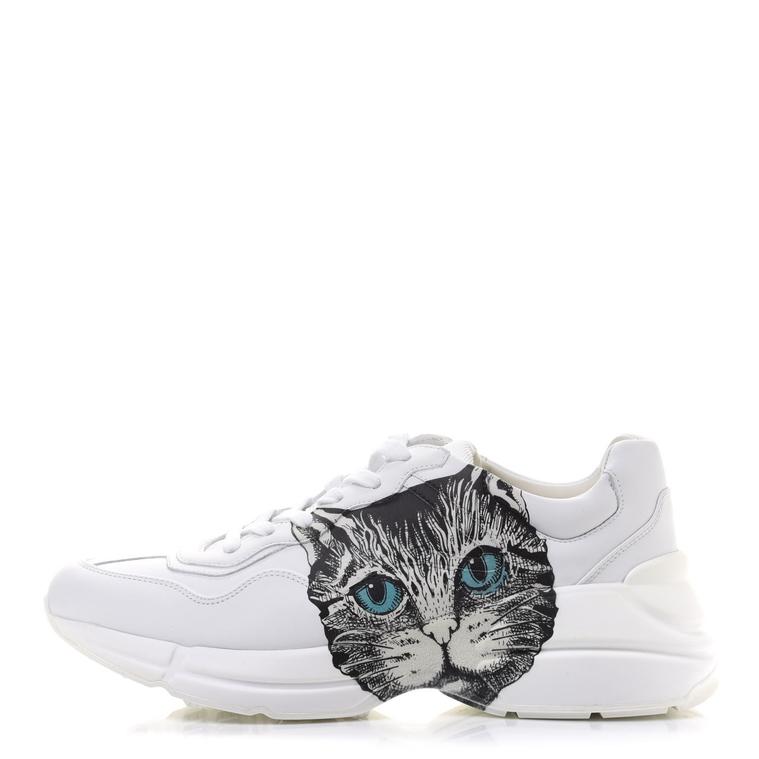 Gucci Calfskin Mystic Cat Rhyton Sneakers 40 Great White 1 of 9