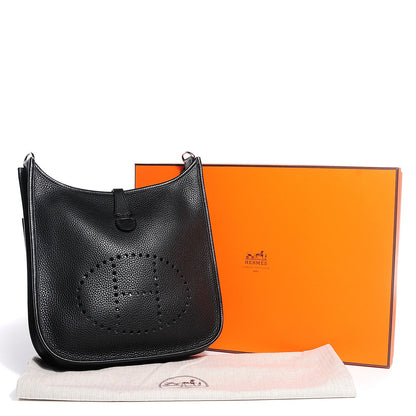 Hermes Taurillon Clemence Evelyne III PM Black 14 of 14
