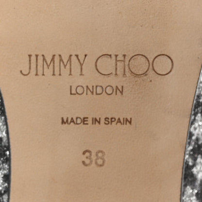 Jimmy Choo Glitter Houndstooth Wheel Weekend Slipper 38 Black Silver 7 of 13