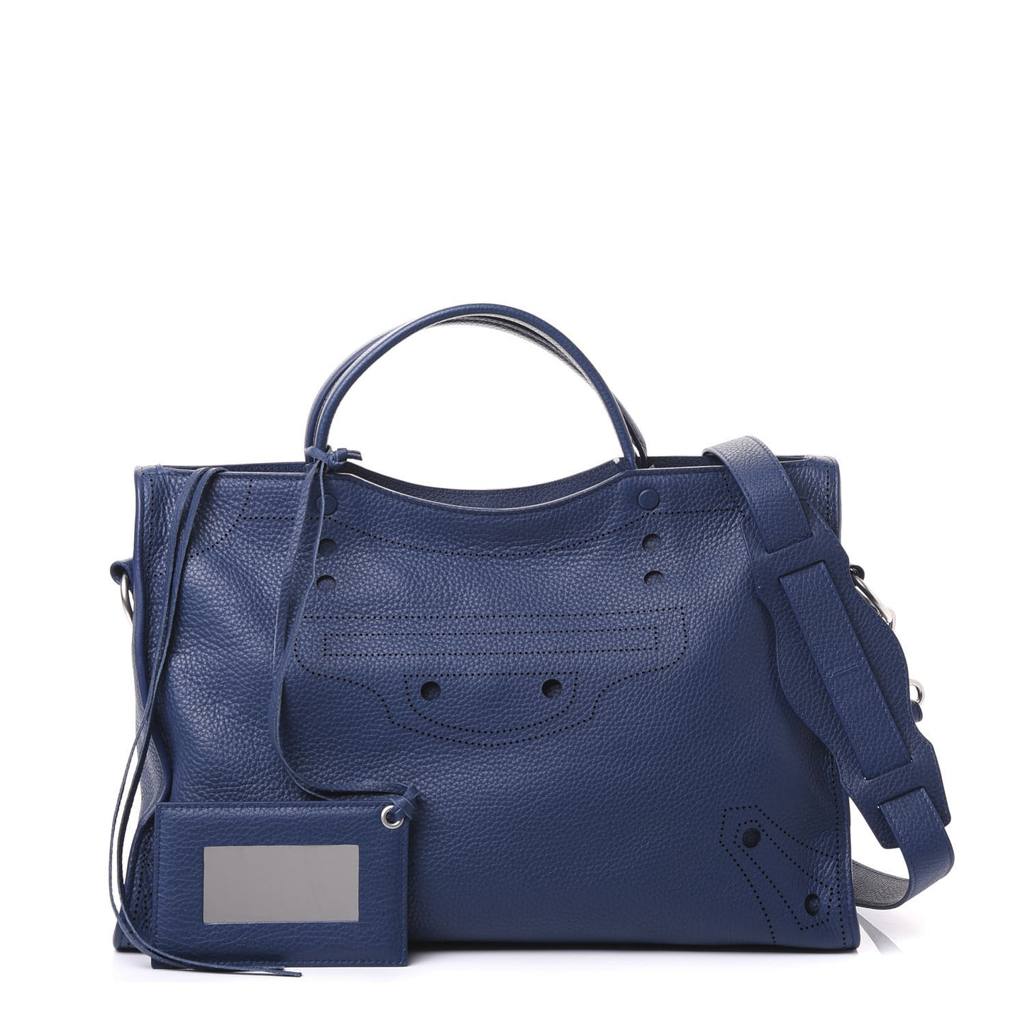 Veau Grana Perforated Blackout Hardware City Bleu Tanzanite