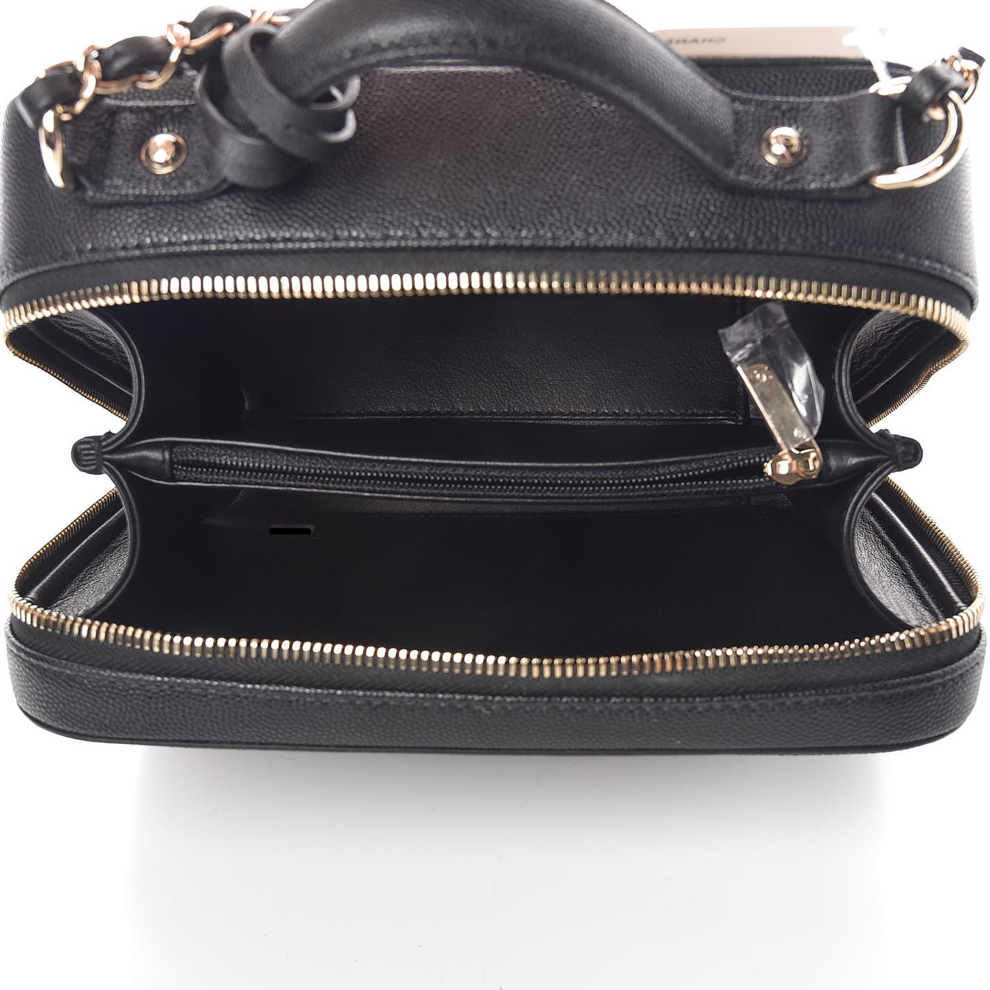 Caviar Quilted Medium CC Filigree Vanity Case Black