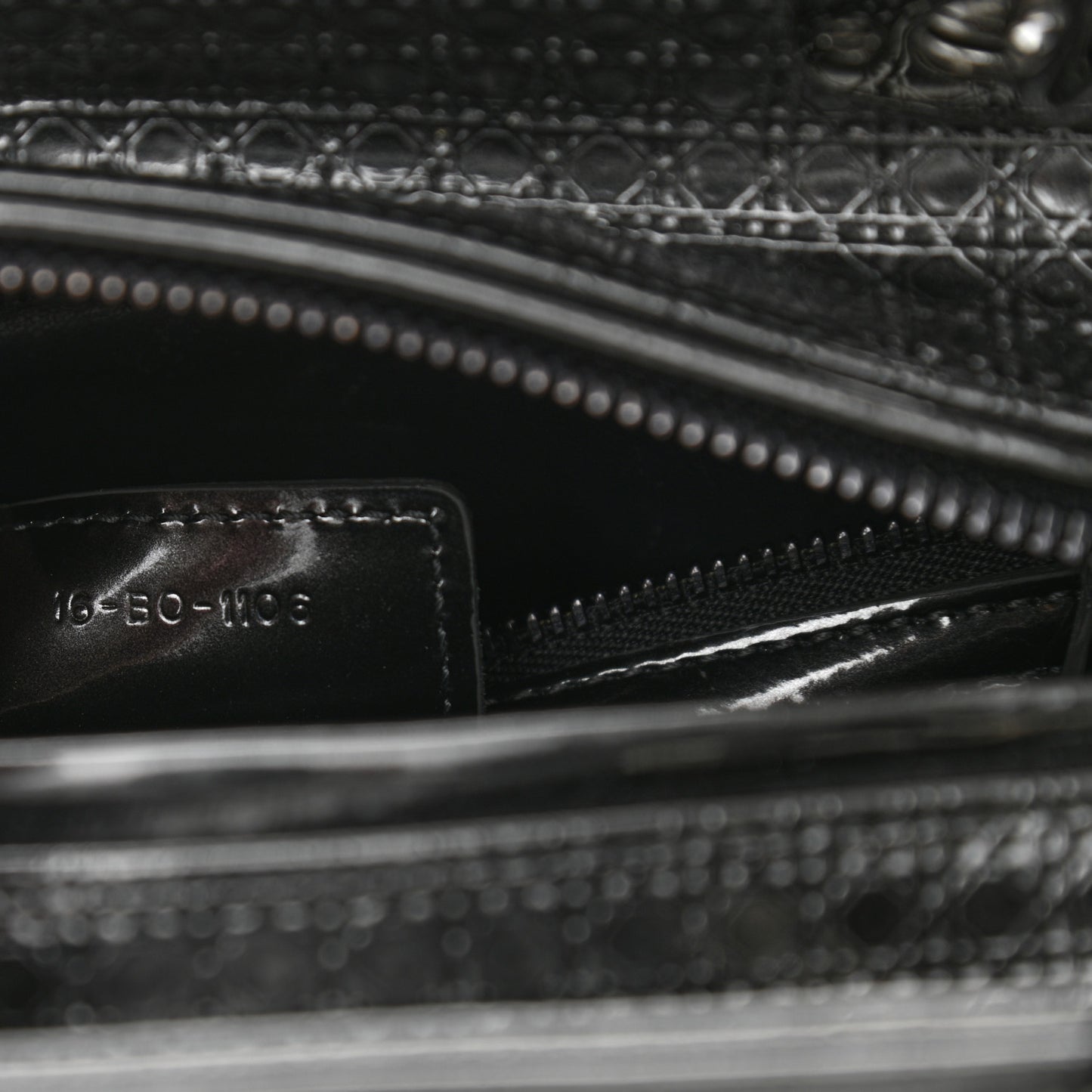 Patent Micro-Cannage Medium Lady Dior Onyx Black