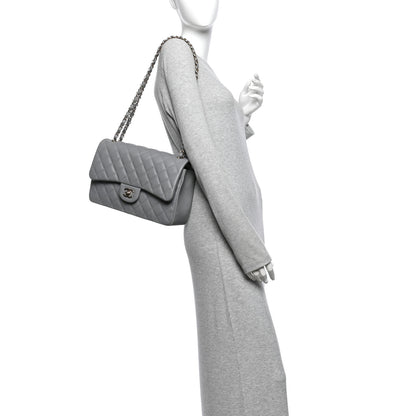 Chanel Caviar Quilted Jumbo Double Flap Grey 2 of 11