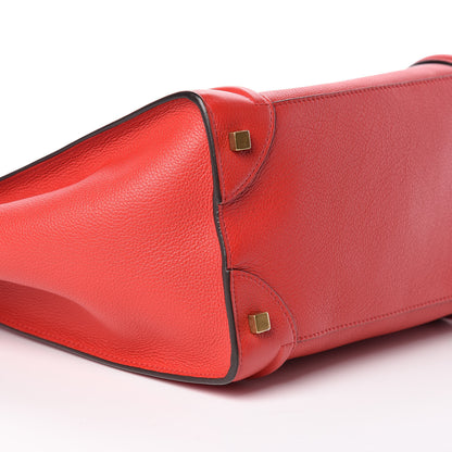 Celine Drummed Calfskin Mini Luggage Red 6 of 9