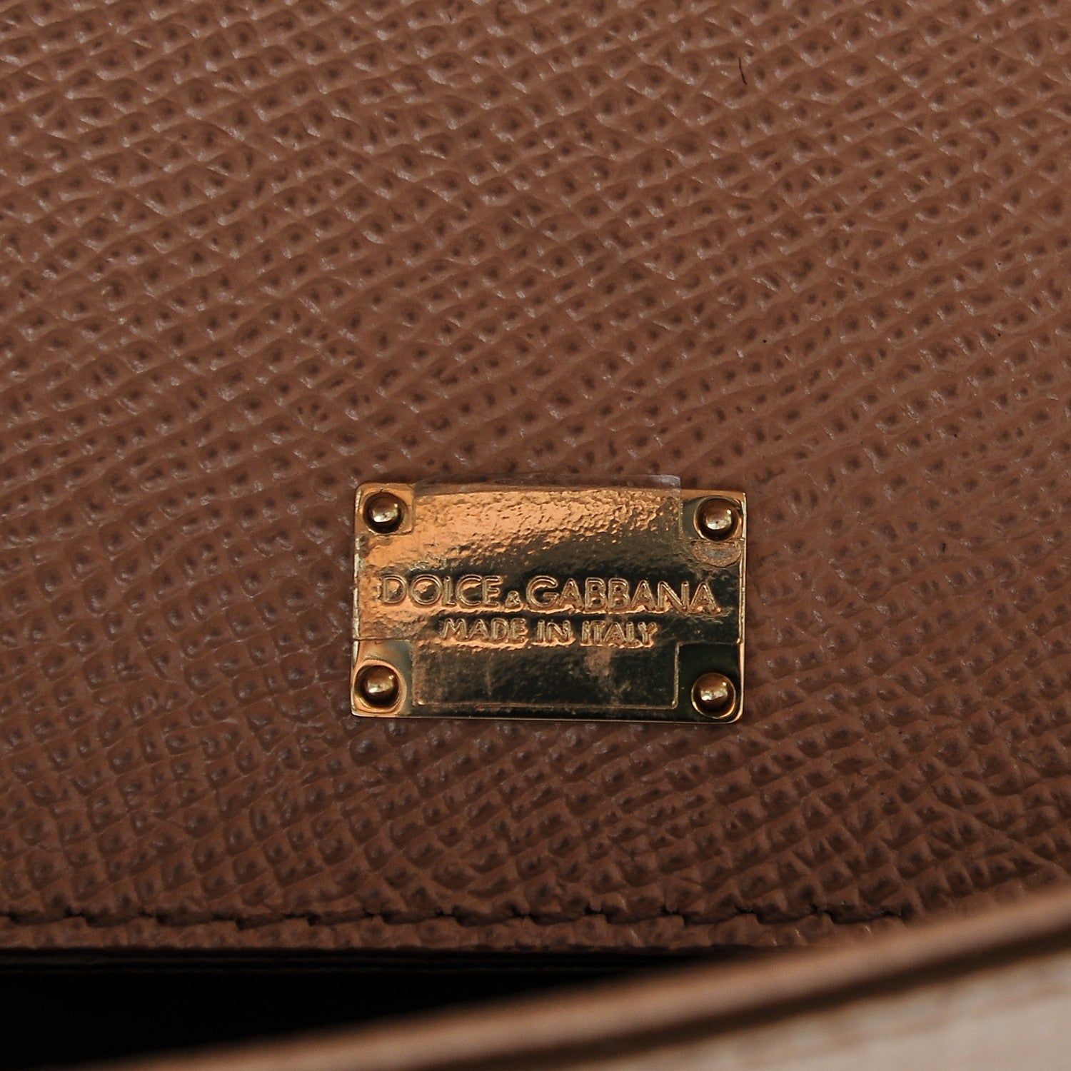 Dolce & Gabbana Dauphine Calfskin Medium Miss Sicily Satchel Tortora Sand 6 of 6
