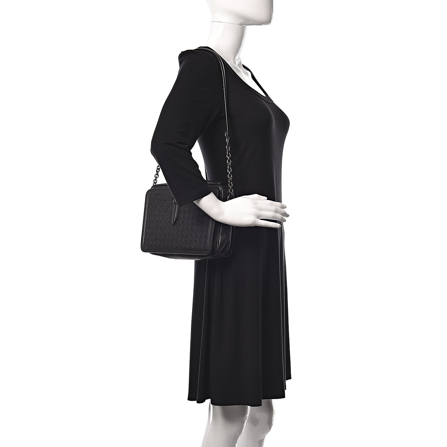 Bottega Veneta Nappa Intrecciato Medium Camera Shoulder Bag Black 2 of 11