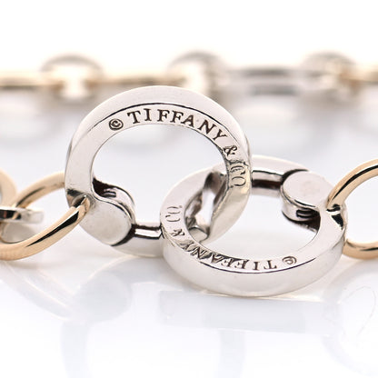 Tiffany Sterling Silver 18K Yellow Gold Circle Link Bracelet 4 of 5