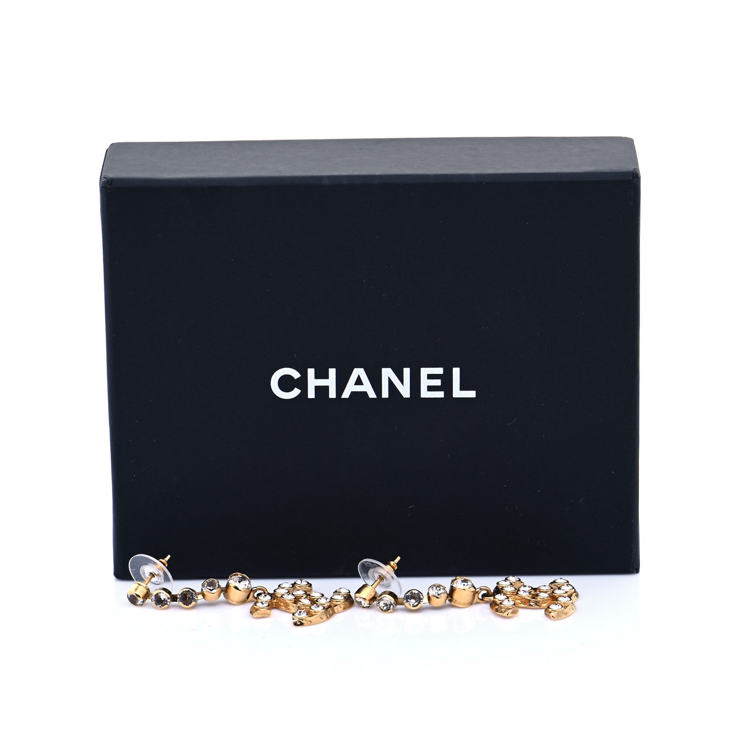 CC Crystal Drop Earrings Gold