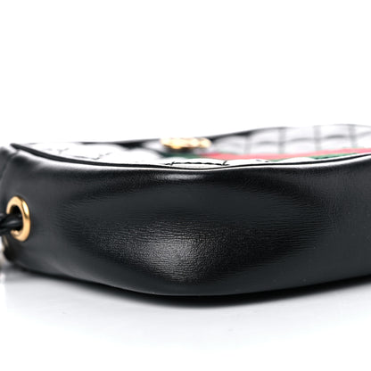 Gucci Calfskin Trapuntata Web Mini GG Shoulder Bag Black 8 of 16