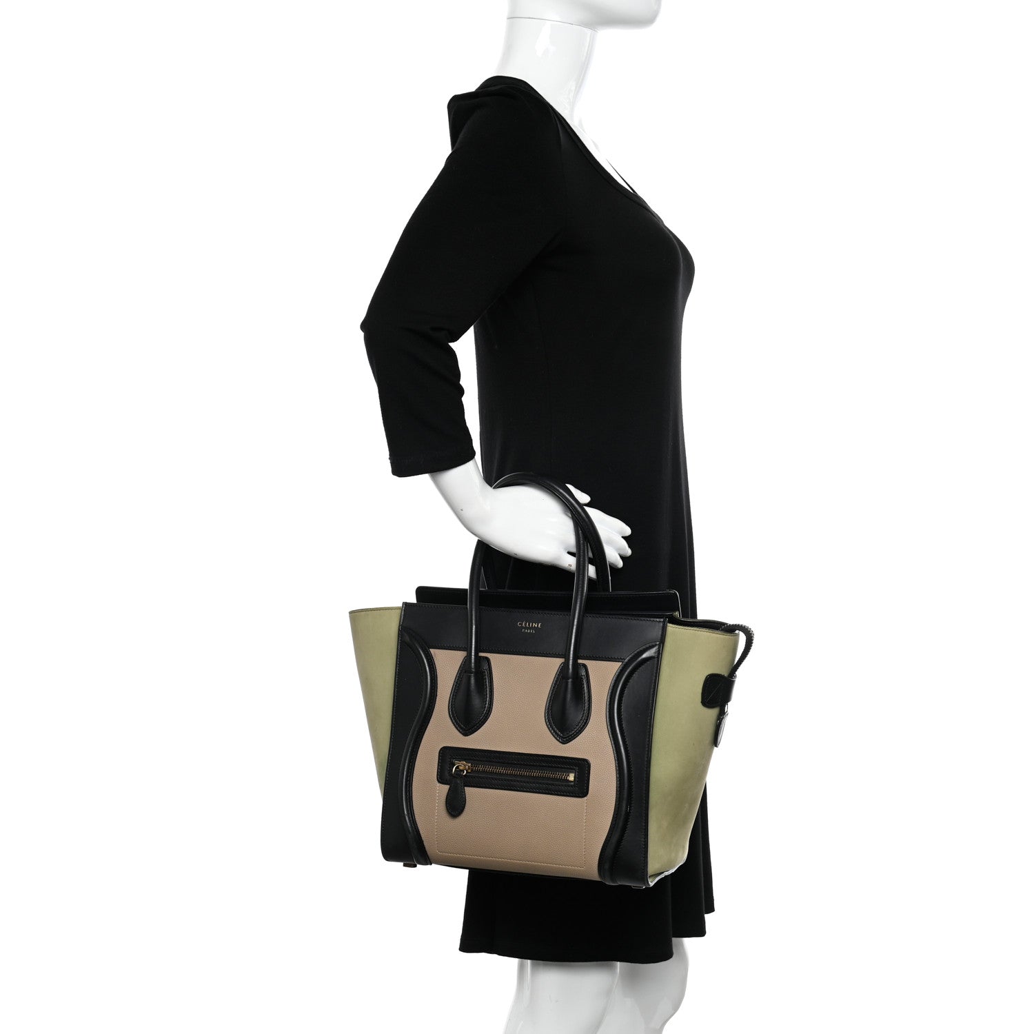 Celine Nubuck Smooth Calfskin Micro Tri-Color Luggage 2 of 16