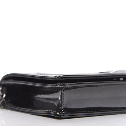 Christian Dior Metallic Patent Micro-Cannage Diorama Wallet on Chain Pouch Onyx Black 6 of 9