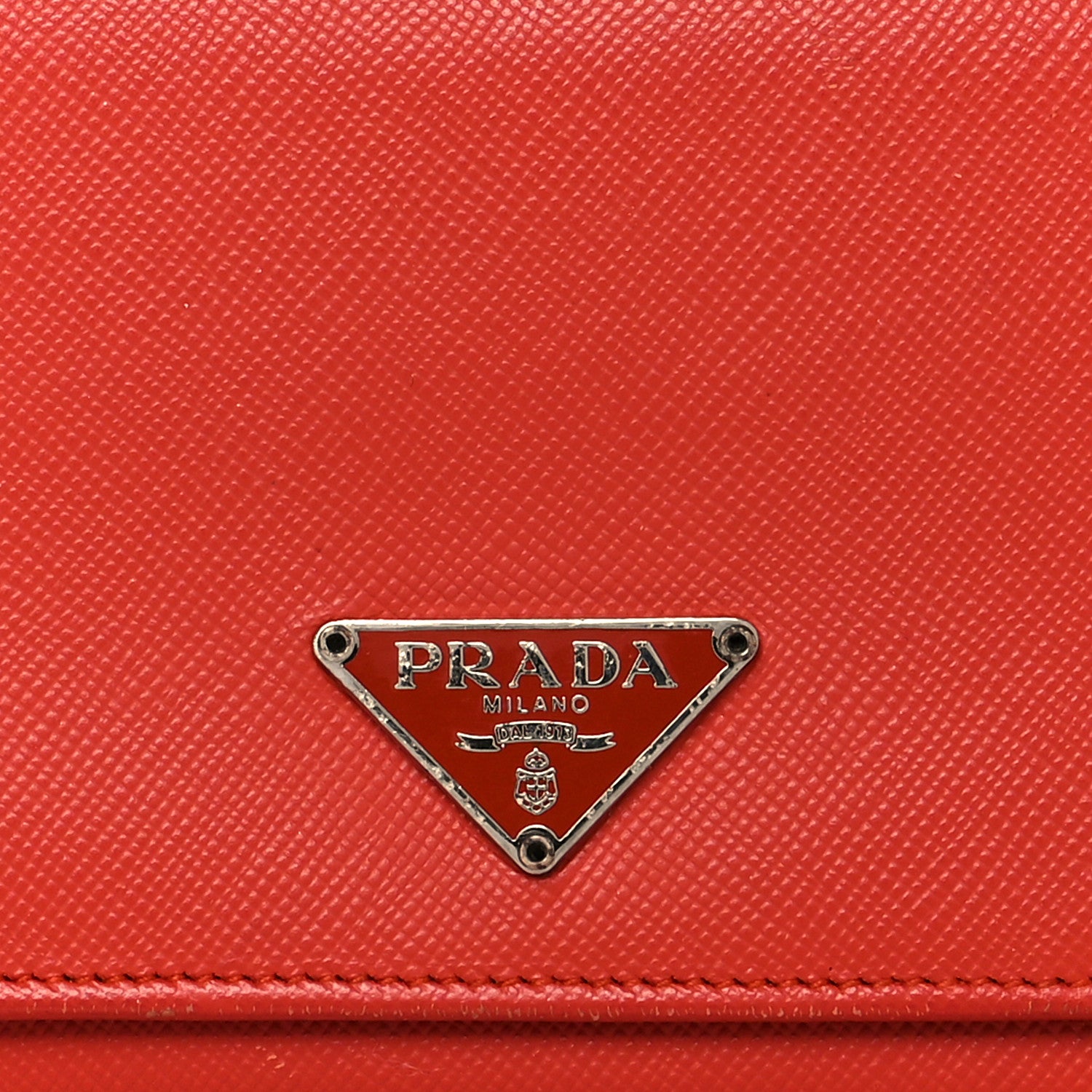 Prada Saffiano Triangle Continental Flap Wallet Peonia 8 of 11