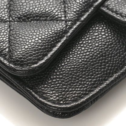 Chanel Caviar Quilted Flap Zip Card Holder Black 8 of 9