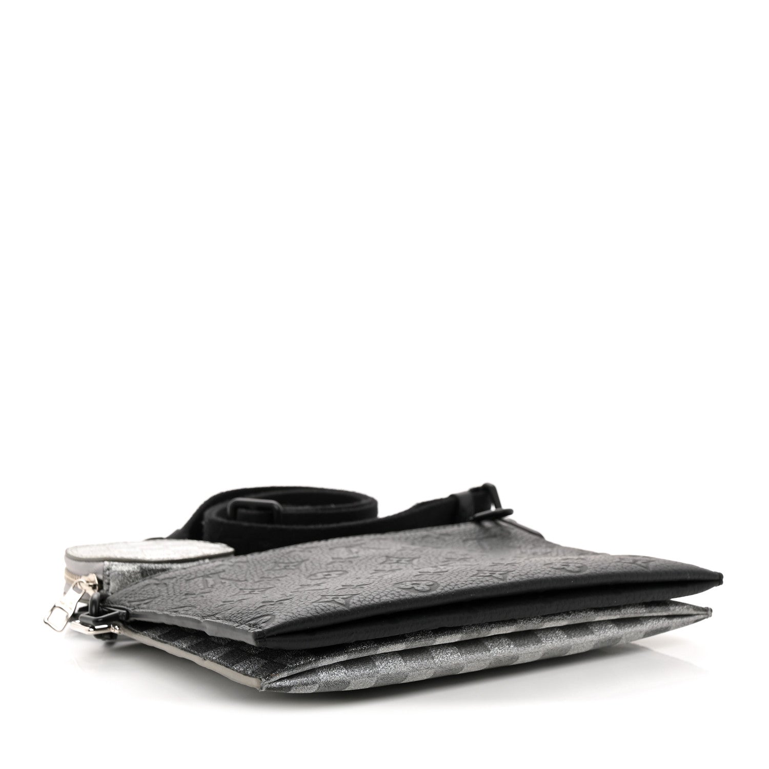 Louis Vuitton Damier Glitter Taurillon Monogram In The Loop Trio Pouch Black Silver 4 of 14