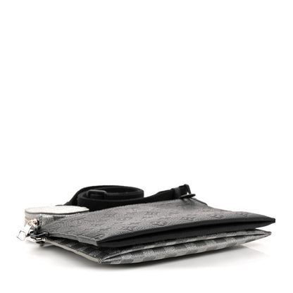 Louis Vuitton Damier Glitter Taurillon Monogram In The Loop Trio Pouch Black Silver 4 of 14