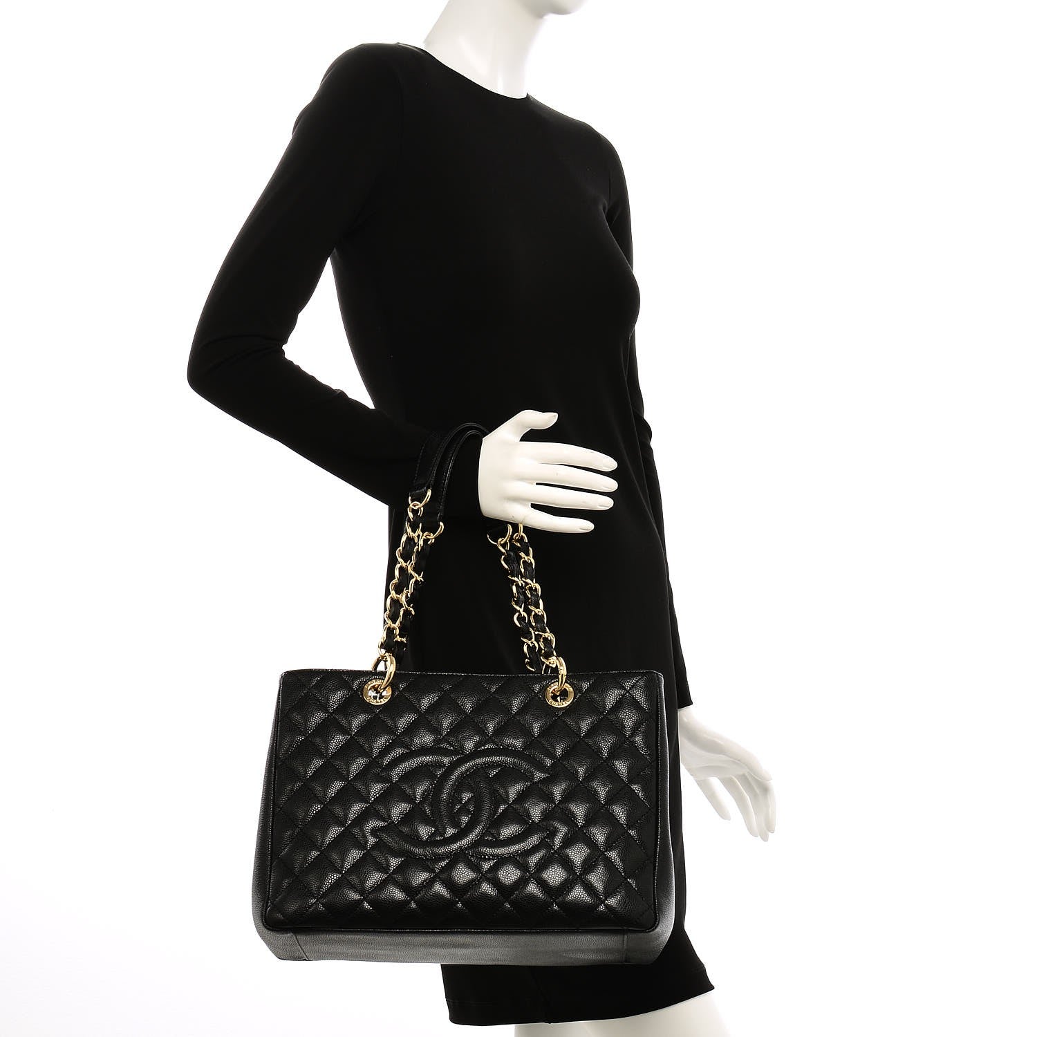 Chanel Caviar Quilted Grand Shopping Tote GST Black 2 of 7