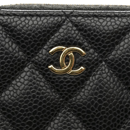 Chanel Caviar Quilted Zip Coin Purse Black 8 of 10