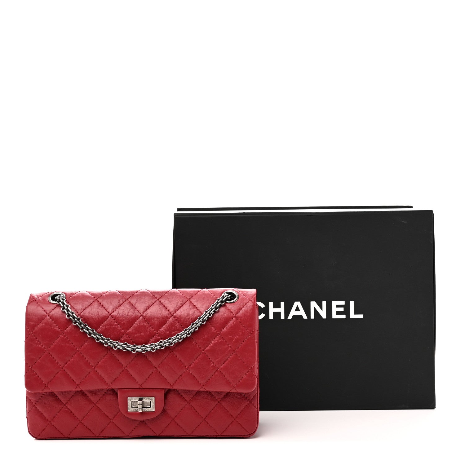 Chanel Aged Calfskin Quilted 2.55 Reissue 226 Flap Red 11 of 11