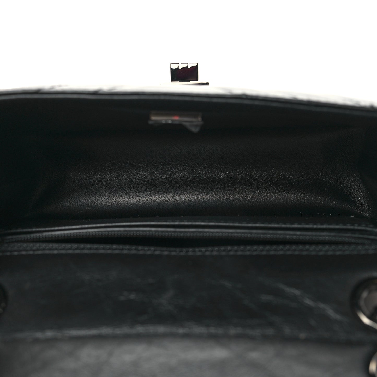 Aged Calfskin Chevron Quilted 2.55 Reissue Mini Flap So Black