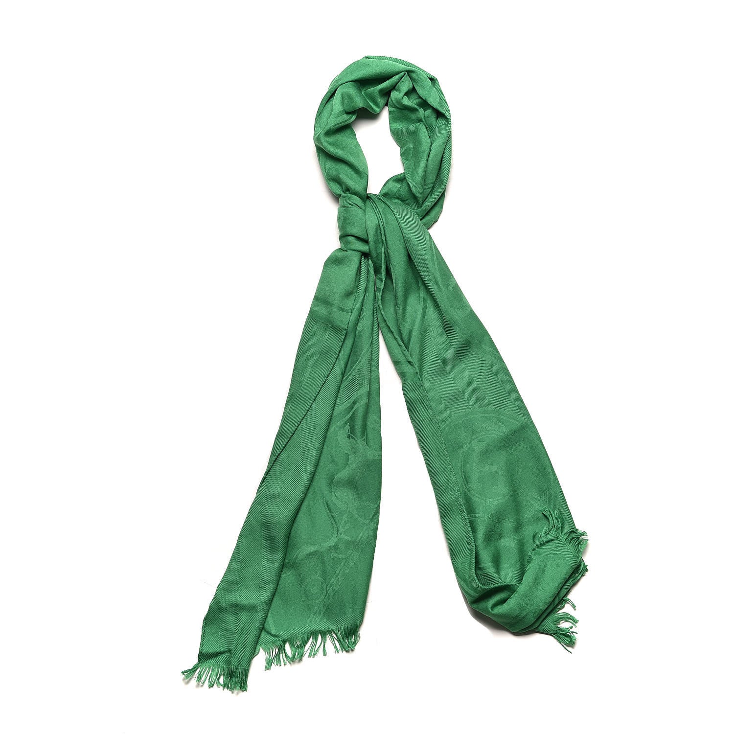Hermes Cashmere Silk New Libris Stole Vert Herbe 1 of 5