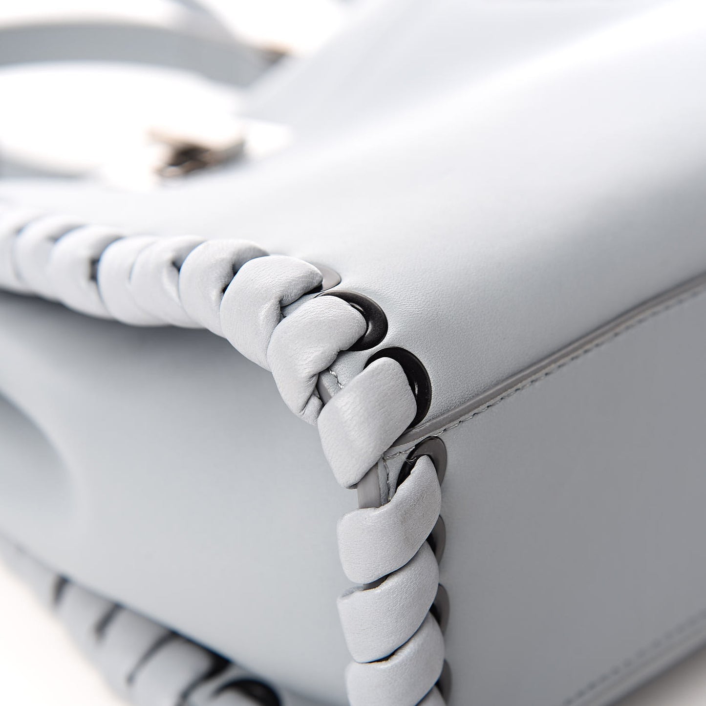 Nappa Lace Up Mini Peekaboo Iconic Satchel Azzurro Polvere
