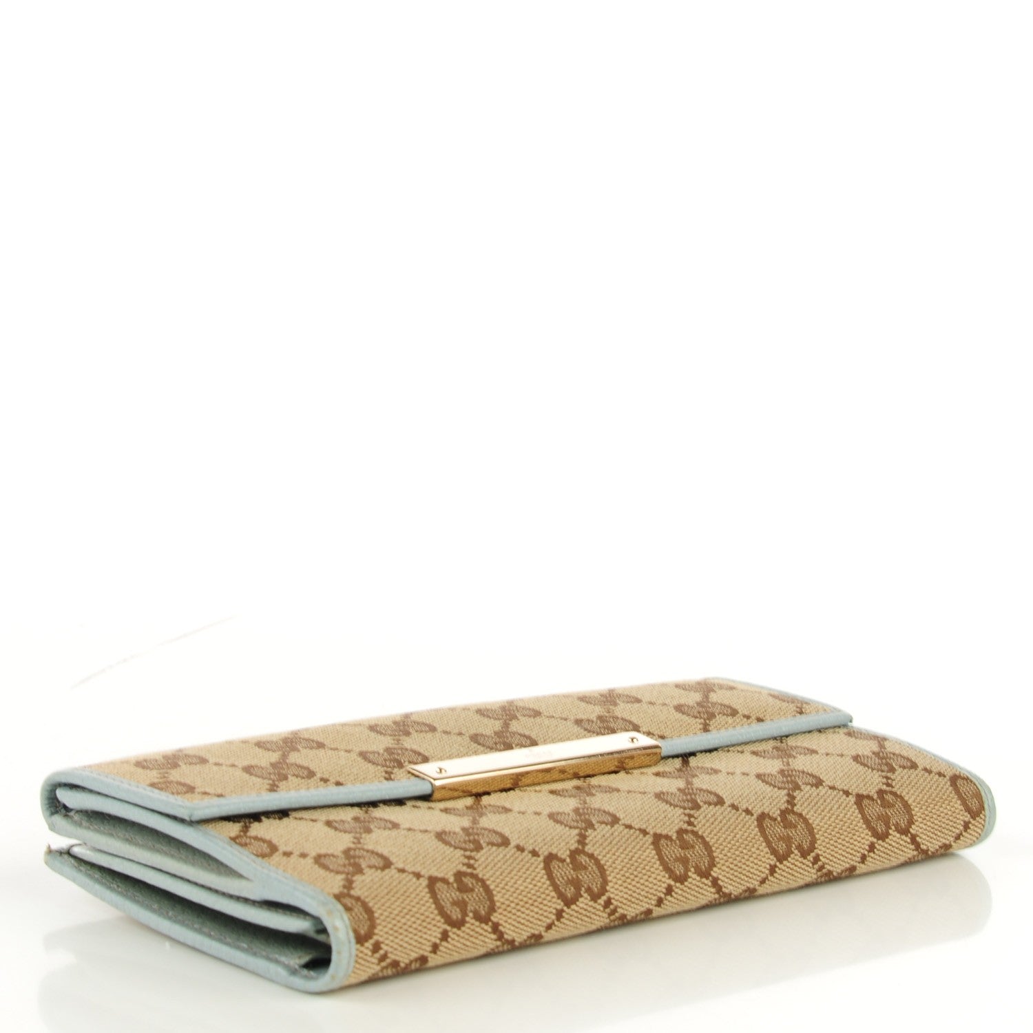 Gucci Monogram Metal Bar Continental Flap Wallet Blue 4 of 7