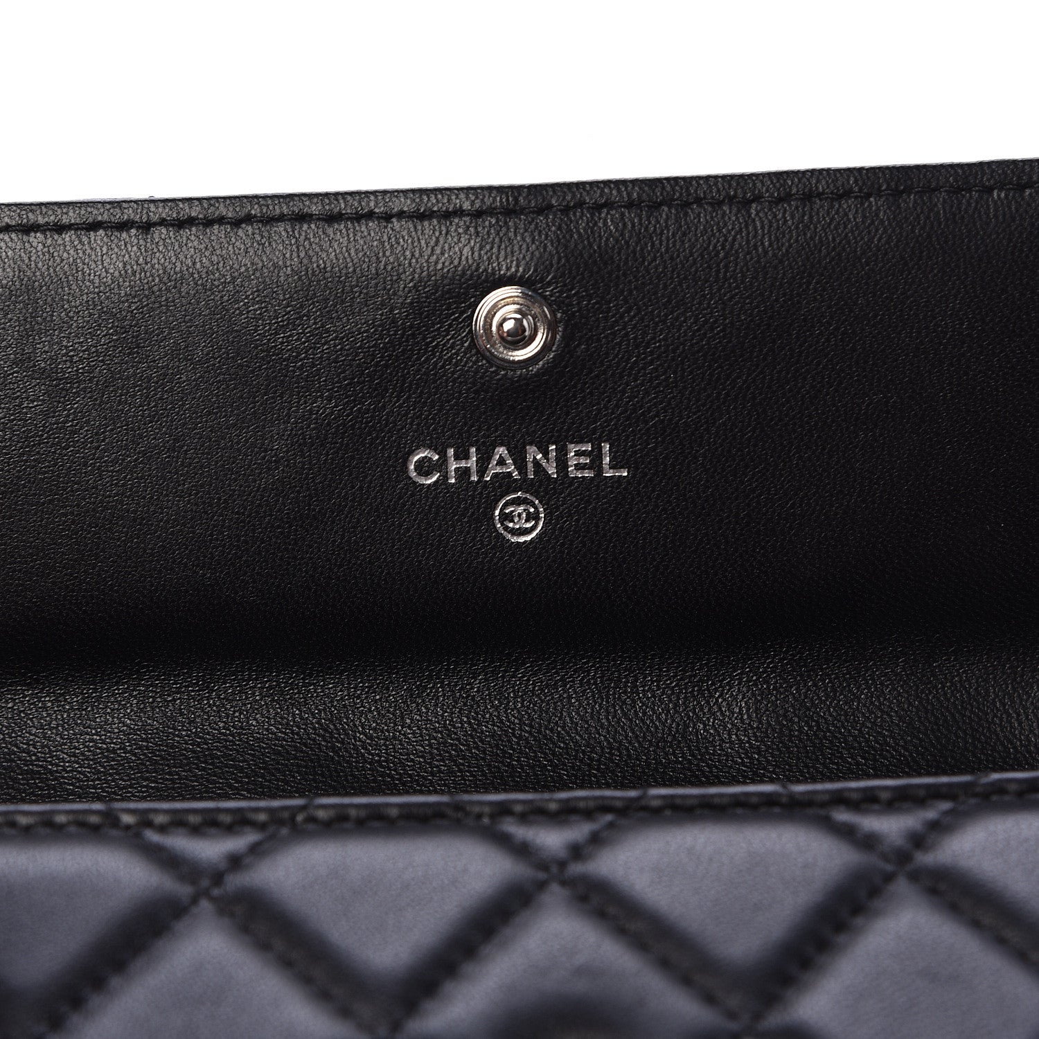Chanel Lambskin Quilted Large Gusset Flap Wallet Black 6 of 8