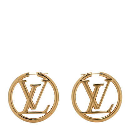 Louis Vuitton Metal Louise Hoop Earrings Gold 2 of 10