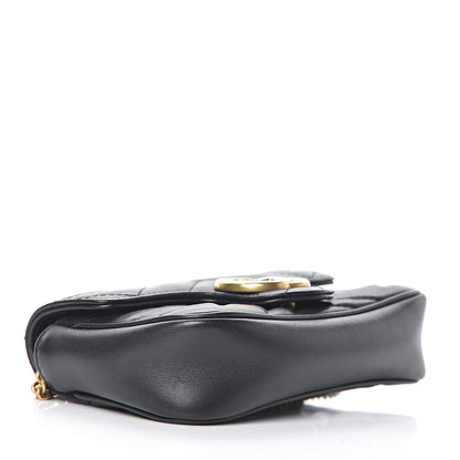 Gucci Calfskin Matelasse Super Mini GG Marmont Shoulder Bag Black 4 of 11