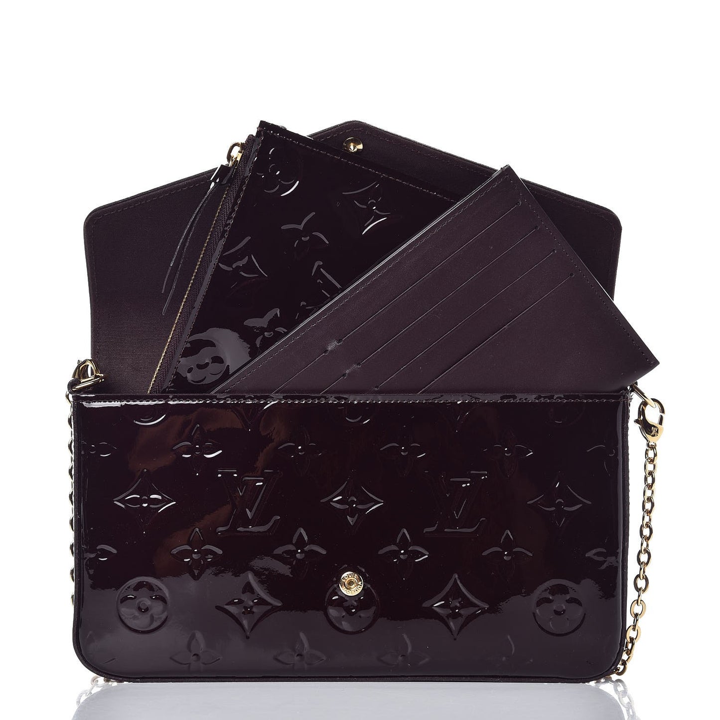 Vernis Pochette Felicie Chain Wallet Amarante
