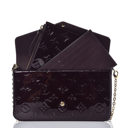 Louis Vuitton Vernis Pochette Felicie Chain Wallet Amarante 3 of 10
