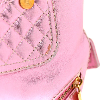 Celine Metallic Lambskin Quilted Boogie Satchel Pink 15 of 26
