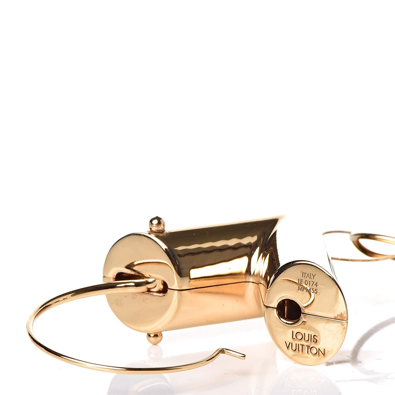 Louis Vuitton Essential V Single Hoop Earring Gold 3 of 5