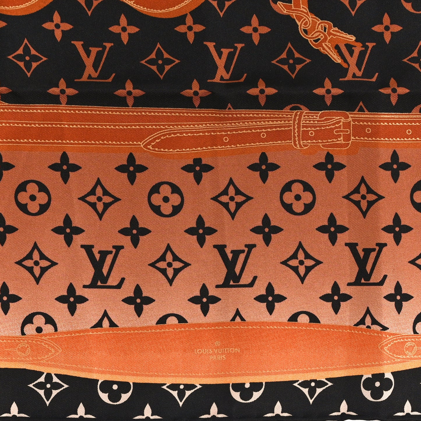 Silk Monogram Rising Confidential Square Scarf 70 Beige Multicolor