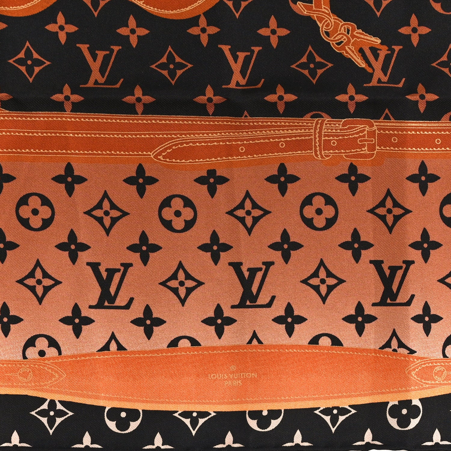 Louis Vuitton Silk Monogram Rising Confidential Square Scarf 70 Beige Multicolor 3 of 6