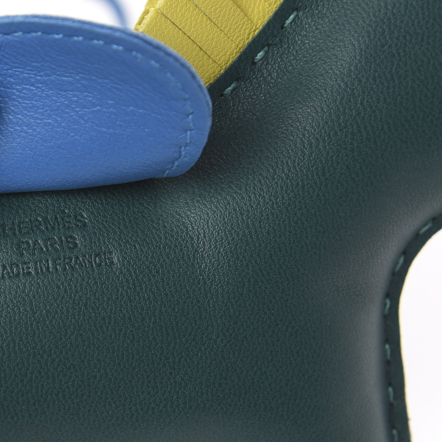 Milo Lambskin Grigri Rodeo Horse Bag Charm MM Malachite Bleu Zanzibar Lime