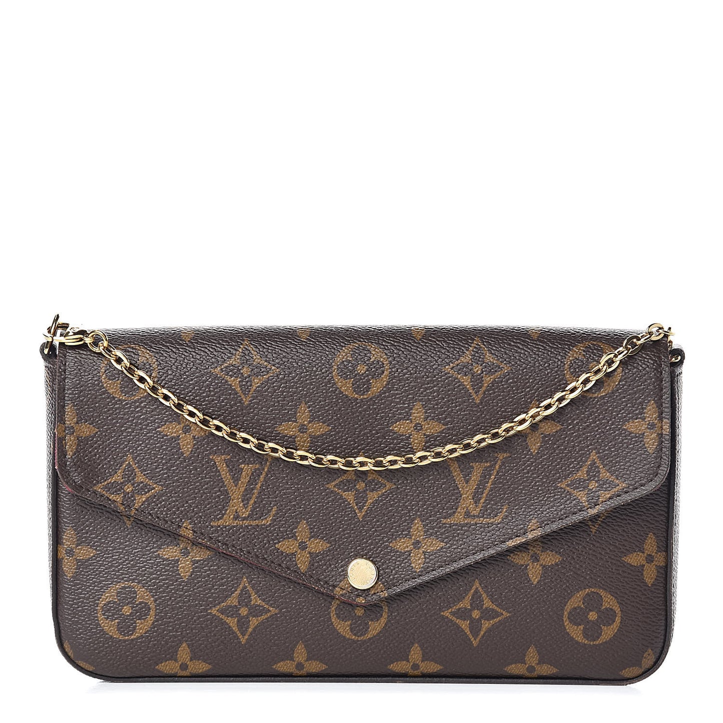 Monogram Pochette Felicie Chain Wallet Fuchsia