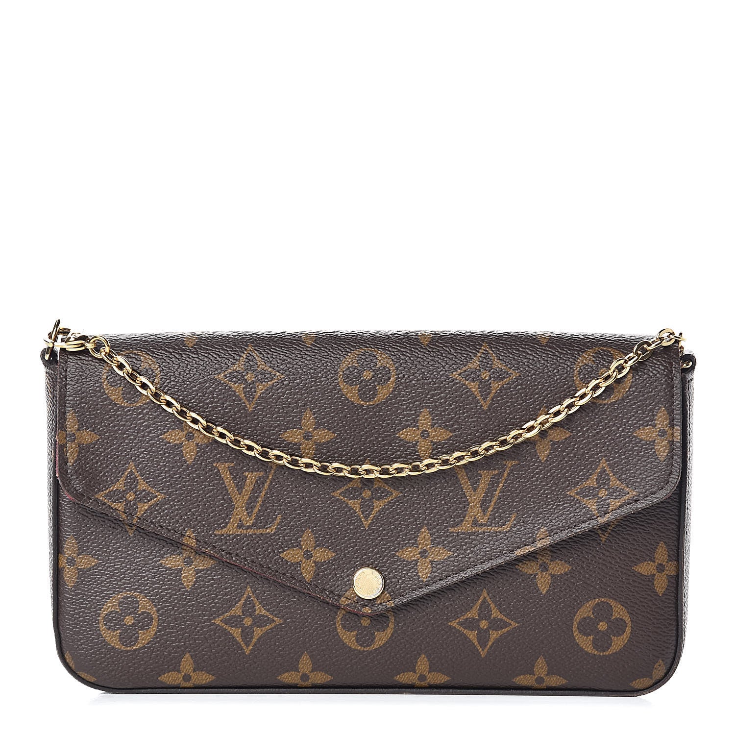 Louis Vuitton Monogram Pochette Felicie Chain Wallet Fuchsia 1 of 14