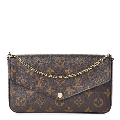 Louis Vuitton Monogram Pochette Felicie Chain Wallet Fuchsia 1 of 14