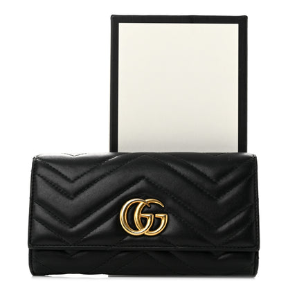 Gucci Calfskin Matelasse GG Marmont Continental Wallet Black 12 of 12