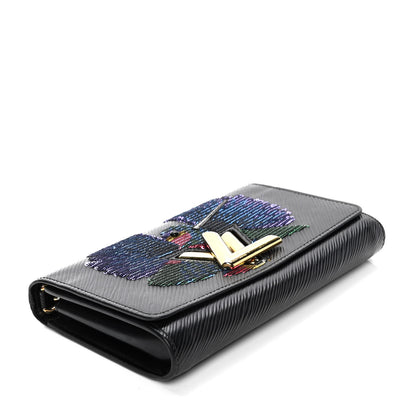 Louis Vuitton Epi Sequin Bird Twist Chain Wallet PM Black 3 of 5