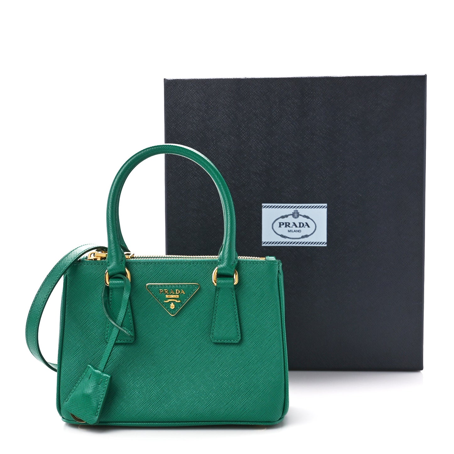 Saffiano Lux Mini Galleria Double Zip Tote Mango